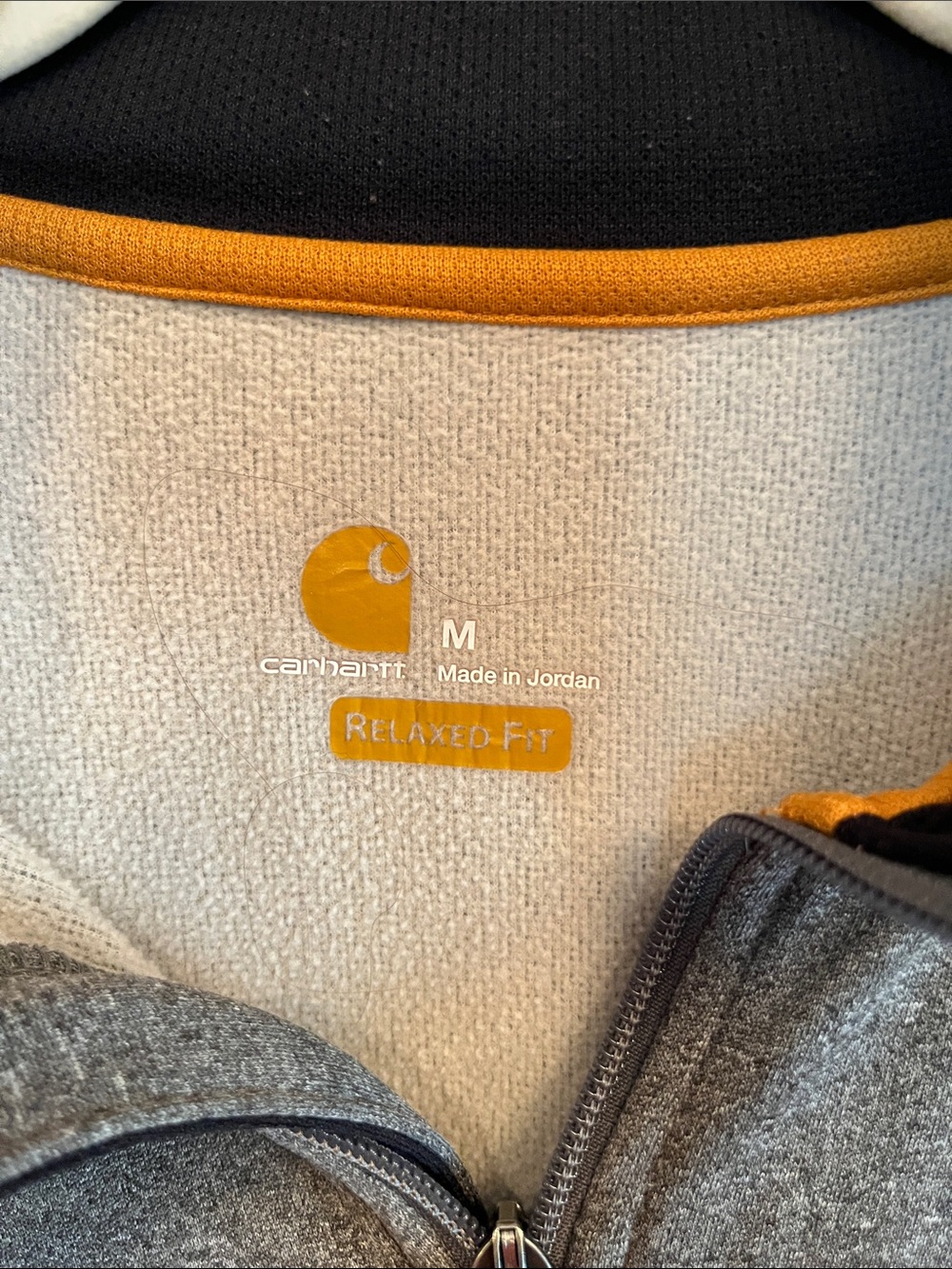 Carhartt Heather Gray Quarter-Zip Sweatshirt Hoodie - Picture 2 of 8